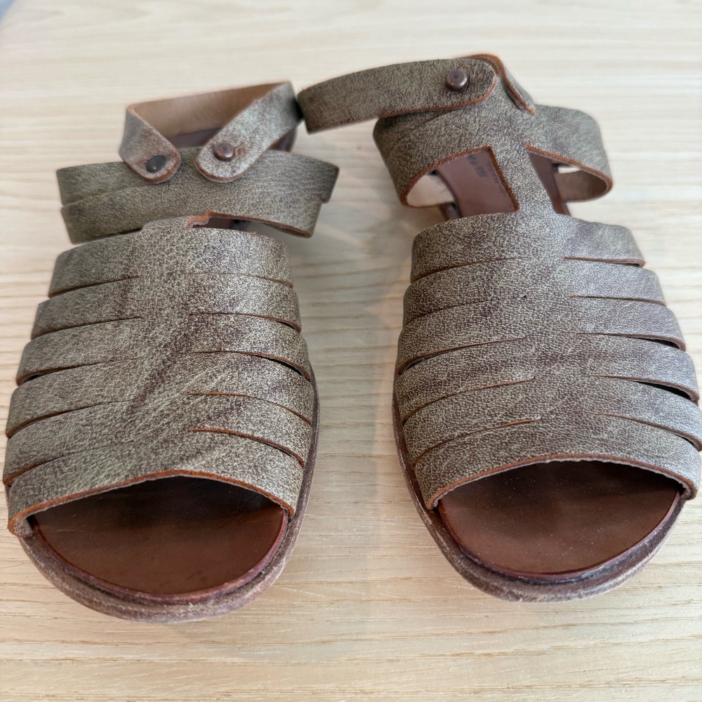 CYDWOQ Sandals (Hand Sculpted in US) Size 37 Tan/Gold